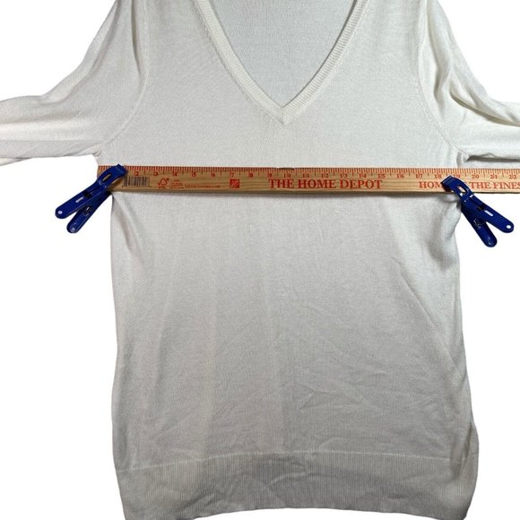 A New Day Womens Pullover VNeck Sweater Size XL White Long Sleeve Lightweight - Picture 4 of 9